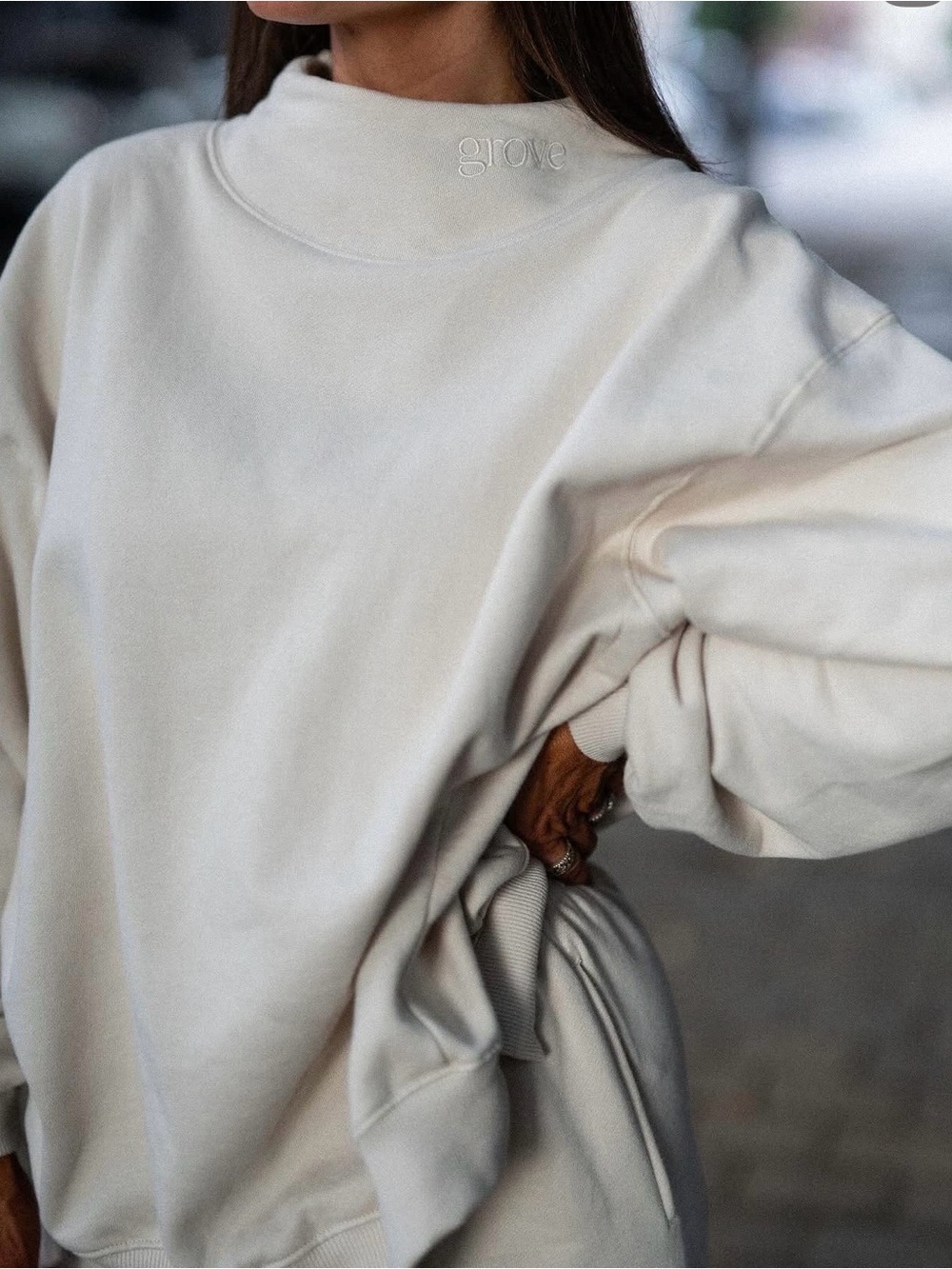 Grove the Brand Mock Neck Sweatshirt - Picture 1 of 4